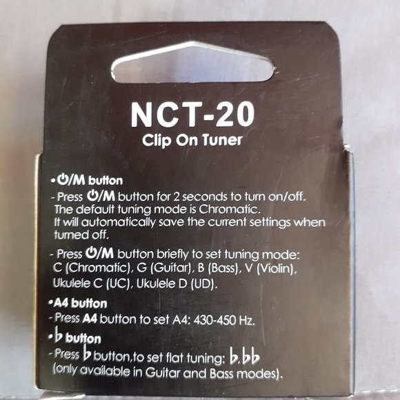 Guitar Tuner Clip-On Tuner Digital Electronic Tuner with LCD Display NCT-20 BASS - Picture 2 of 6